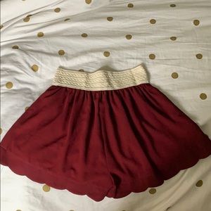 Maroon flowy shorts